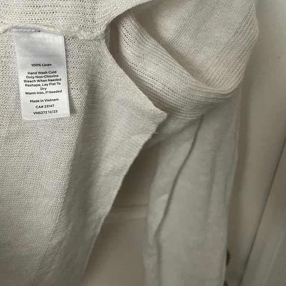 Talbots 100% Linen White Knit Cardigan PL - Picture 3 of 4
